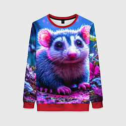 Свитшот женский Малыш опоссум, цвет: 3D-красный