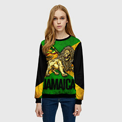 Свитшот женский Jamaica lion flag, цвет: 3D-черный — фото 2