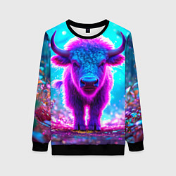 Свитшот женский Белый буйвол, цвет: 3D-черный