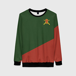 Свитшот женский Мотострелковые войска: герб со щитом, цвет: 3D-черный