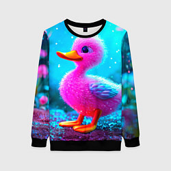 Свитшот женский Розовая уточка, цвет: 3D-черный