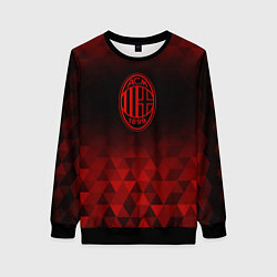 Свитшот женский AC Milan red poly, цвет: 3D-черный