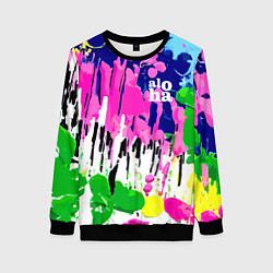 Свитшот женский Colorful abstraction - aloha, цвет: 3D-черный