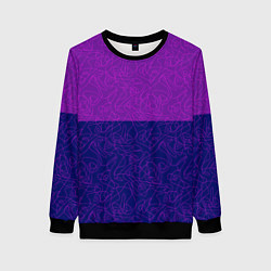 Женский свитшот Фиолетовый синий узор с абстрактными линиями