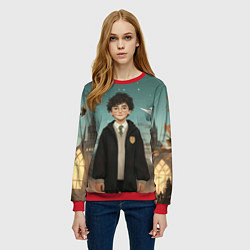 Свитшот женский Гарри Поттер и белая сова, цвет: 3D-красный — фото 2