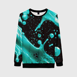 Женский свитшот Голубая краска и капли