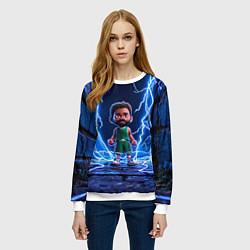 Свитшот женский Браун Джейлен в разрядах молний, цвет: 3D-белый — фото 2