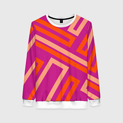 Женский свитшот Прямоугольники по диагонали-фиолетовый, оранжевый