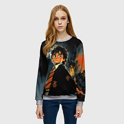 Свитшот женский Гарри Поттер глубокая ночь, цвет: 3D-меланж — фото 2