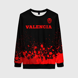 Свитшот женский Valencia - red gradient посередине, цвет: 3D-черный
