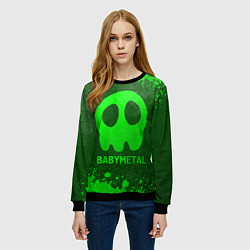 Свитшот женский Babymetal - green gradient, цвет: 3D-черный — фото 2