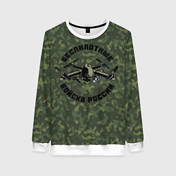 Свитшот женский Войска беспилотных систем РФ, цвет: 3D-белый