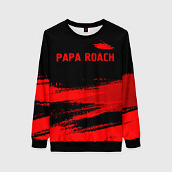 Свитшот женский Papa Roach - red gradient посередине, цвет: 3D-черный