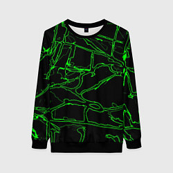 Женский свитшот Зелёная графическая абстракция