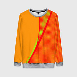 Женский свитшот Оранжевый с красным абстрактный с текстурой
