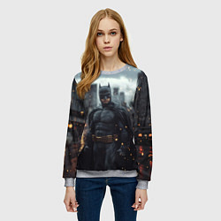 Свитшот женский Бэтмен в искрах, цвет: 3D-меланж — фото 2