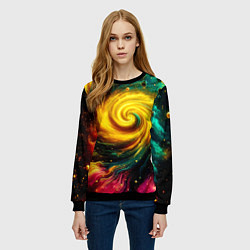 Свитшот женский Neon space - ai art fantasy, цвет: 3D-черный — фото 2