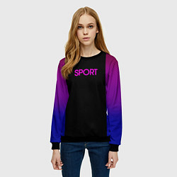 Свитшот женский Sport сине-розовый текстура, цвет: 3D-черный — фото 2