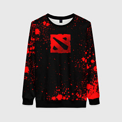 Свитшот женский Красные брызги - Dota 2, цвет: 3D-черный
