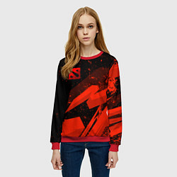 Свитшот женский Dota 2 - красные брызги, цвет: 3D-красный — фото 2