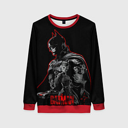 Свитшот женский Бэтмен и враги в ночи, цвет: 3D-красный