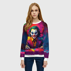 Свитшот женский Джокер в краске, цвет: 3D-белый — фото 2