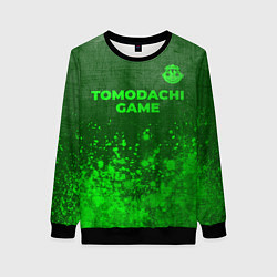 Свитшот женский Tomodachi Game - green gradient посередине, цвет: 3D-черный