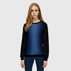 Свитшот женский Чёрно-синий градиент по центру текстура, цвет: 3D-черный — фото 2