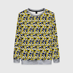 Женский свитшот Киберпанк шестиугольники жёлтые