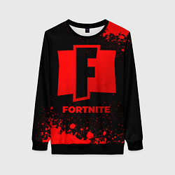 Свитшот женский Fortnite - red gradient, цвет: 3D-черный