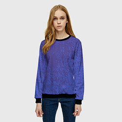 Свитшот женский Джинс с потертостями-синий, цвет: 3D-черный — фото 2