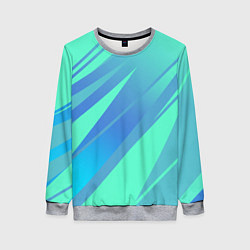 Женский свитшот Нежный голубой с полосами градиент