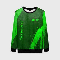Женский свитшот Chevrolet - green gradient вертикально