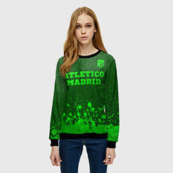 Свитшот женский Atletico Madrid - green gradient посередине, цвет: 3D-черный — фото 2