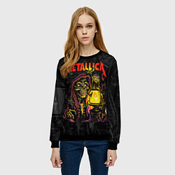 Свитшот женский Metallica - skeleton with a lantern, цвет: 3D-черный — фото 2