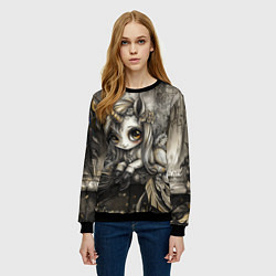 Свитшот женский Мифическая единорожка, цвет: 3D-черный — фото 2