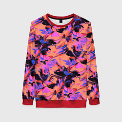 Женский свитшот Абстрактные цветы - текучая краска