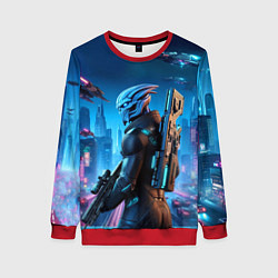 Свитшот женский Mass Effect - neon glow fantastic, цвет: 3D-красный