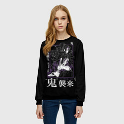 Свитшот женский Ериичи Тсугикуни и Кокушибо, цвет: 3D-черный — фото 2