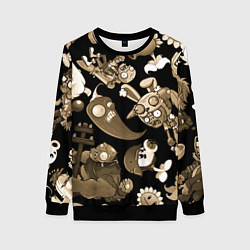 Свитшот женский Растения против зомби в бежевом цвете, цвет: 3D-черный