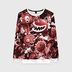 Свитшот женский Растения против зомби в красном цвете, цвет: 3D-белый