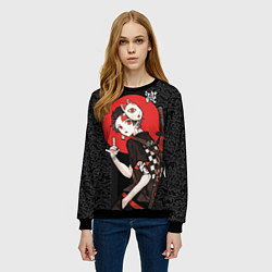 Свитшот женский Танджиро Камадо убийца демонов, цвет: 3D-черный — фото 2