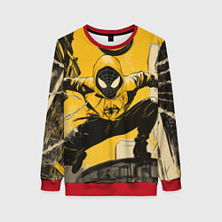 Свитшот женский Черный человек-паук, цвет: 3D-красный