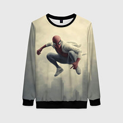 Свитшот женский Человек паук в прыжке, цвет: 3D-черный