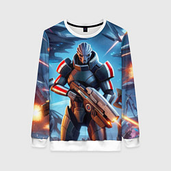 Свитшот женский Mass Effect - space fantasy, цвет: 3D-белый