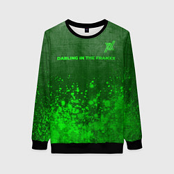 Свитшот женский Darling in the FranXX - green gradient посередине, цвет: 3D-черный