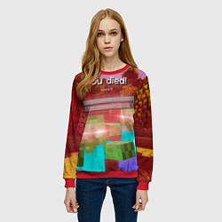 Свитшот женский Try again - Minecraft, цвет: 3D-красный — фото 2