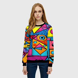 Свитшот женский Кислая геометрия, цвет: 3D-черный — фото 2