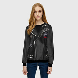 Свитшот женский Король и шут косуха, цвет: 3D-черный — фото 2