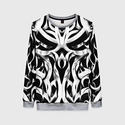Женский свитшот Абстрактный узор - изогнутые формы трайбл татуиров